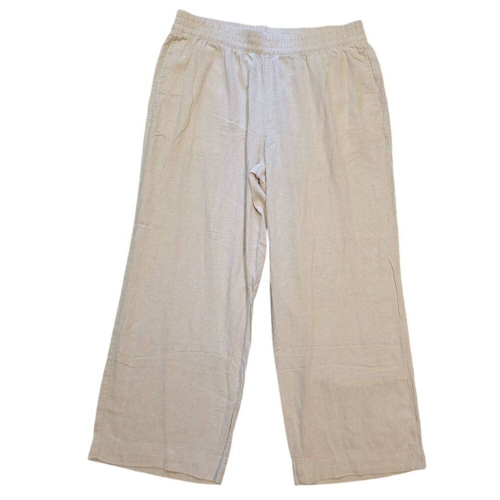 NWT Old Navy Wide Leg Pants Women's XL Natural Beige Comfort Waistband